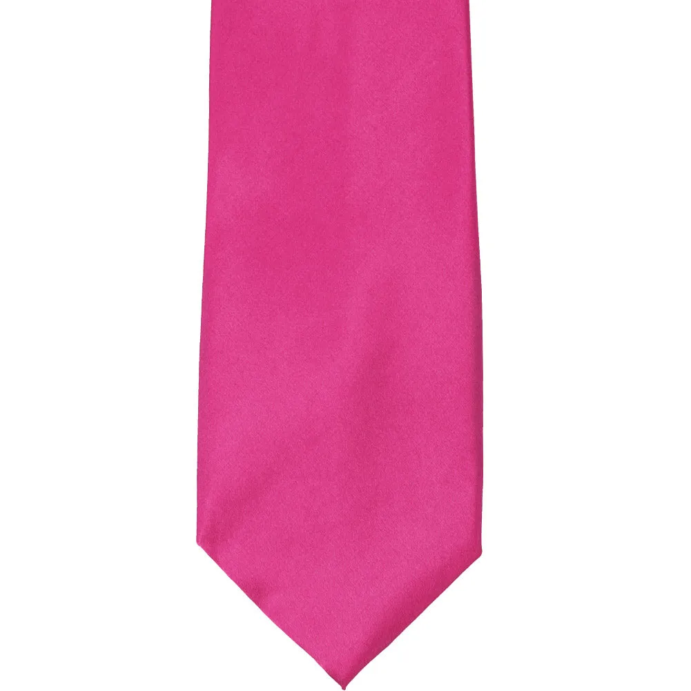 Bright Fuchsia Extra Long Solid Color Necktie sold by TieMart product image thumbnail 2