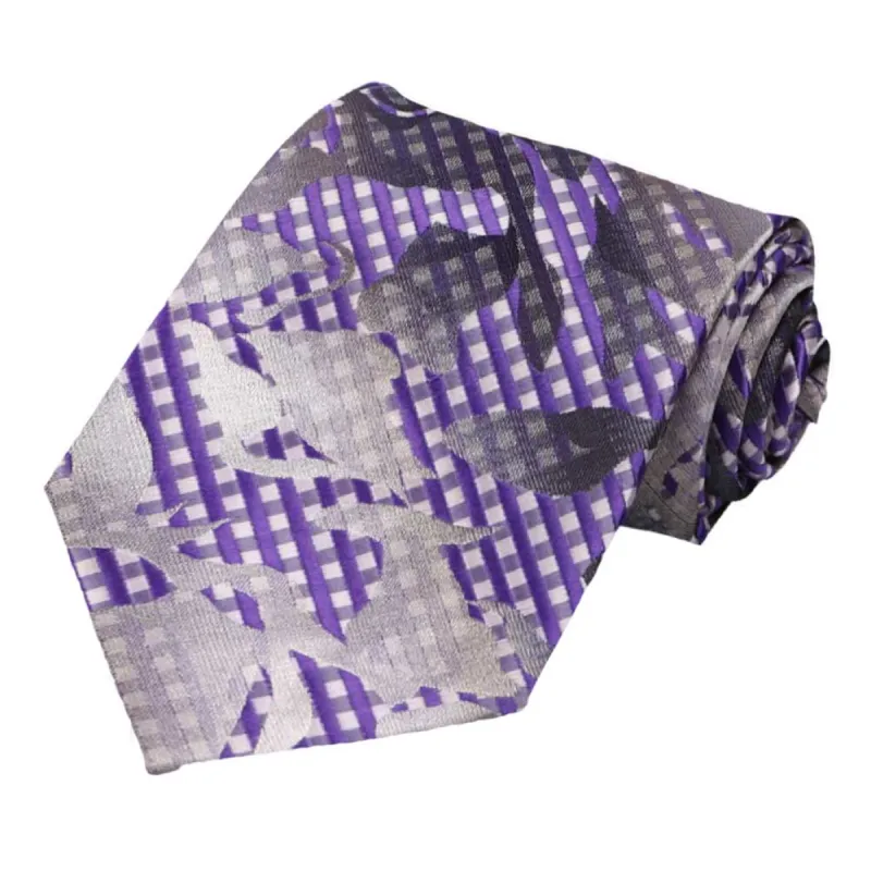 Dark Purple Dunlap Floral Necktie sold by TieMart