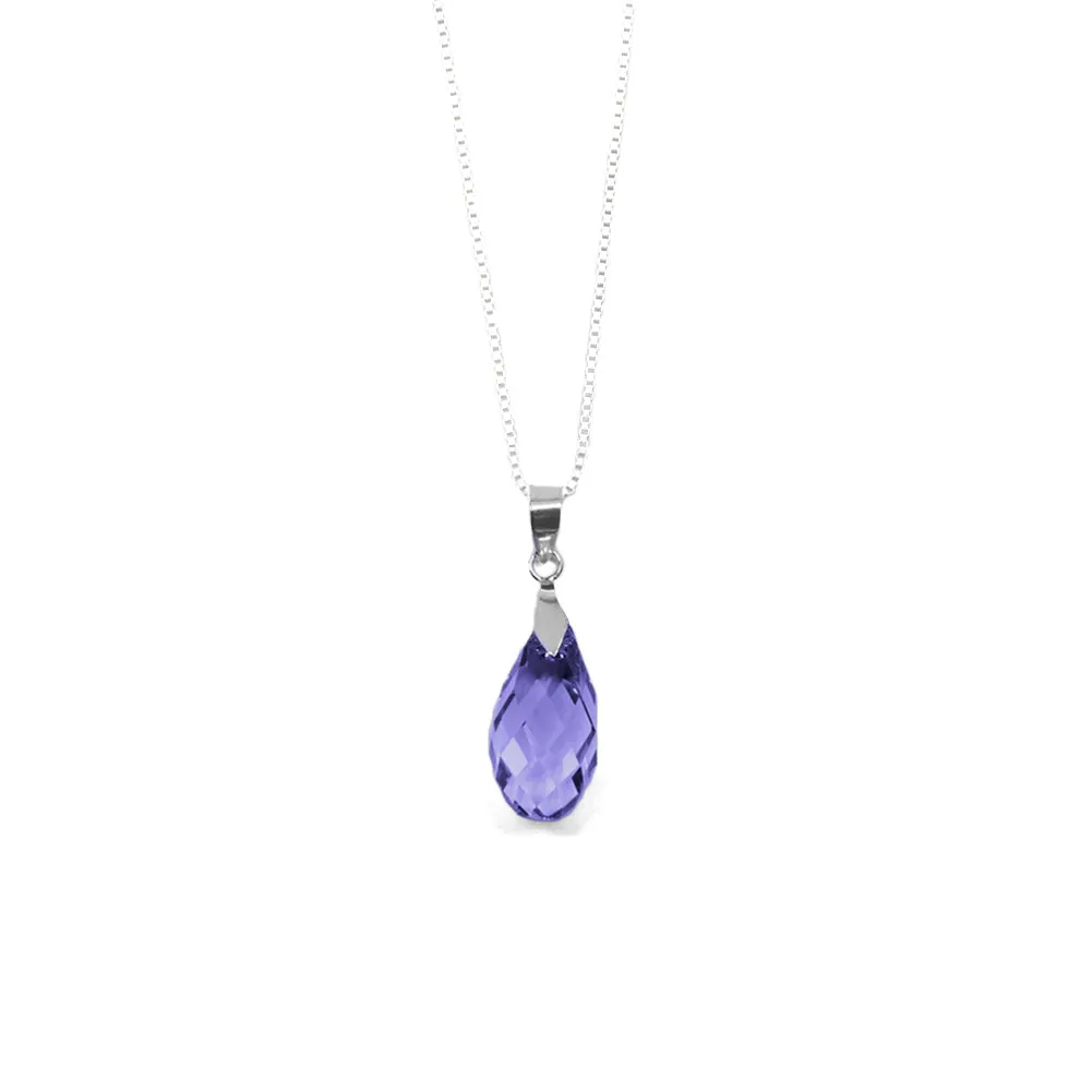 Amethyst Purple Briolette Crystal Necklace sold by TieMart