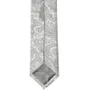 Mercury Silver Clara Paisley Slim Necktie, 2.5" Width sold by TieMart