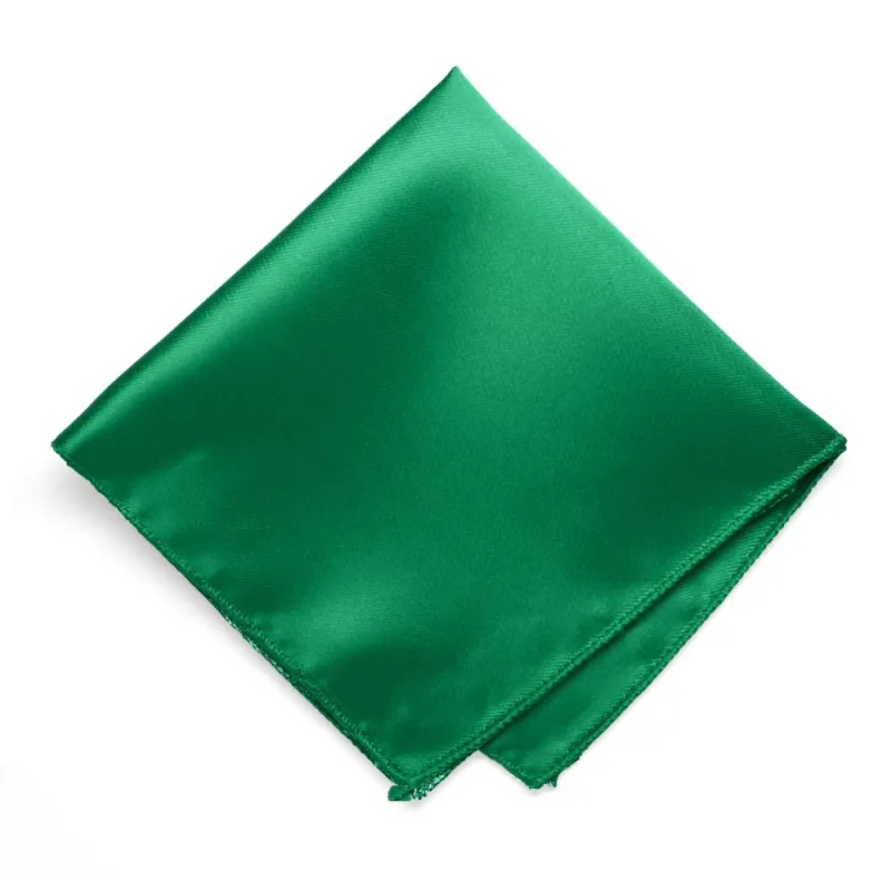 Kelly Green Solid Color Pocket Square sold by TieMart