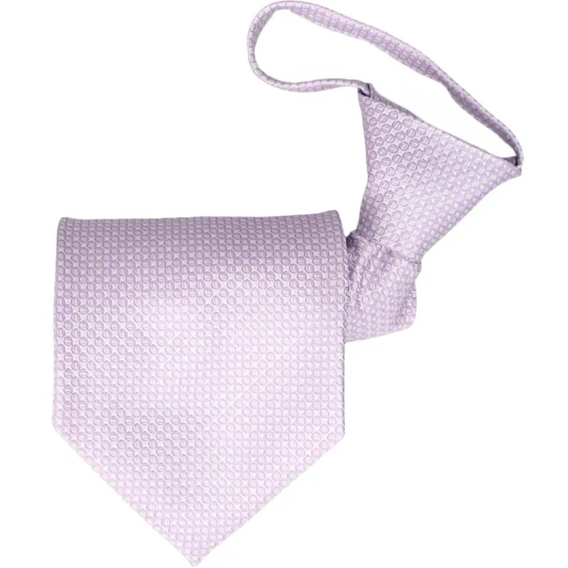 Pale Lavender Henry Grain Pattern Zipper Tie sold by TieMart