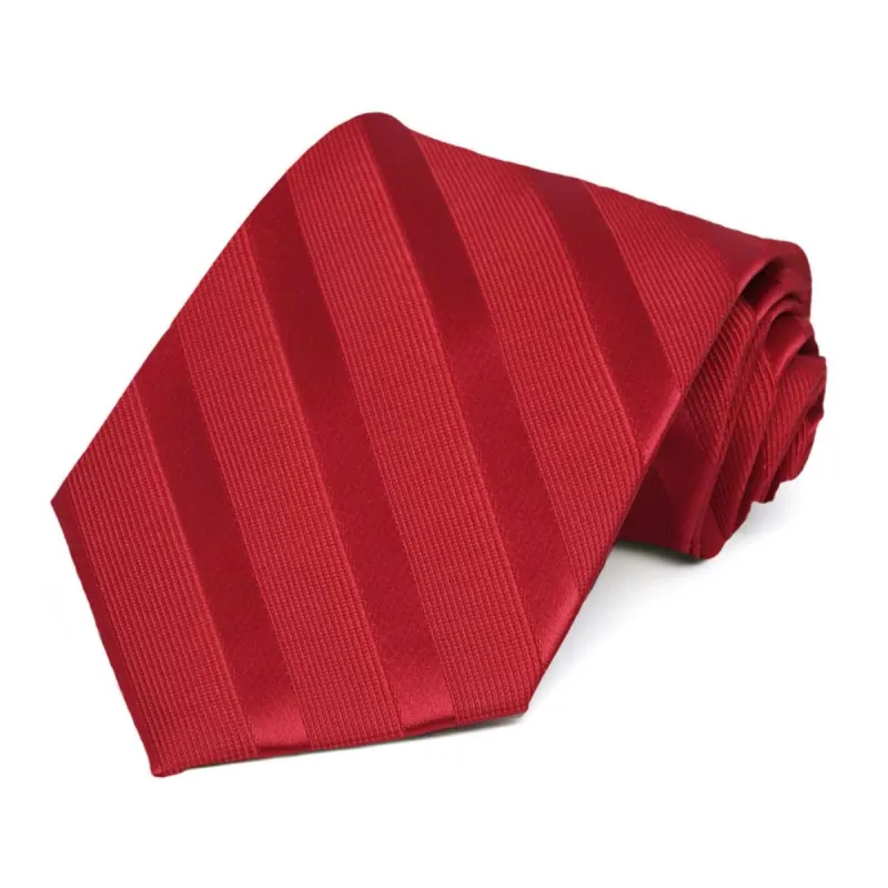 Red Elite Striped Necktie sold by TieMart