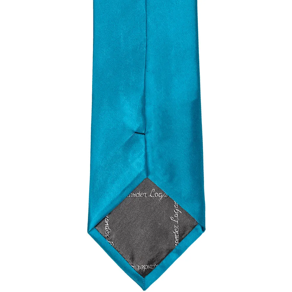 Caribbean Blue Extra Long Solid Color Necktie sold by TieMart product image thumbnail 3