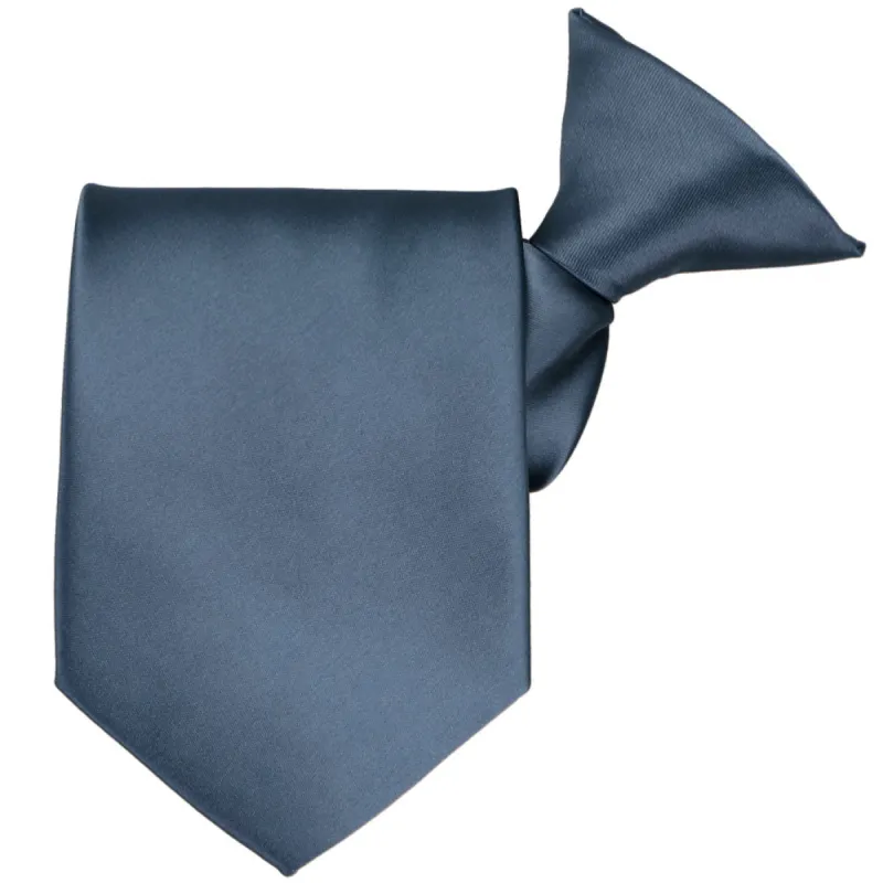 Dusty Blue Premium Clip-On Tie sold by TieMart
