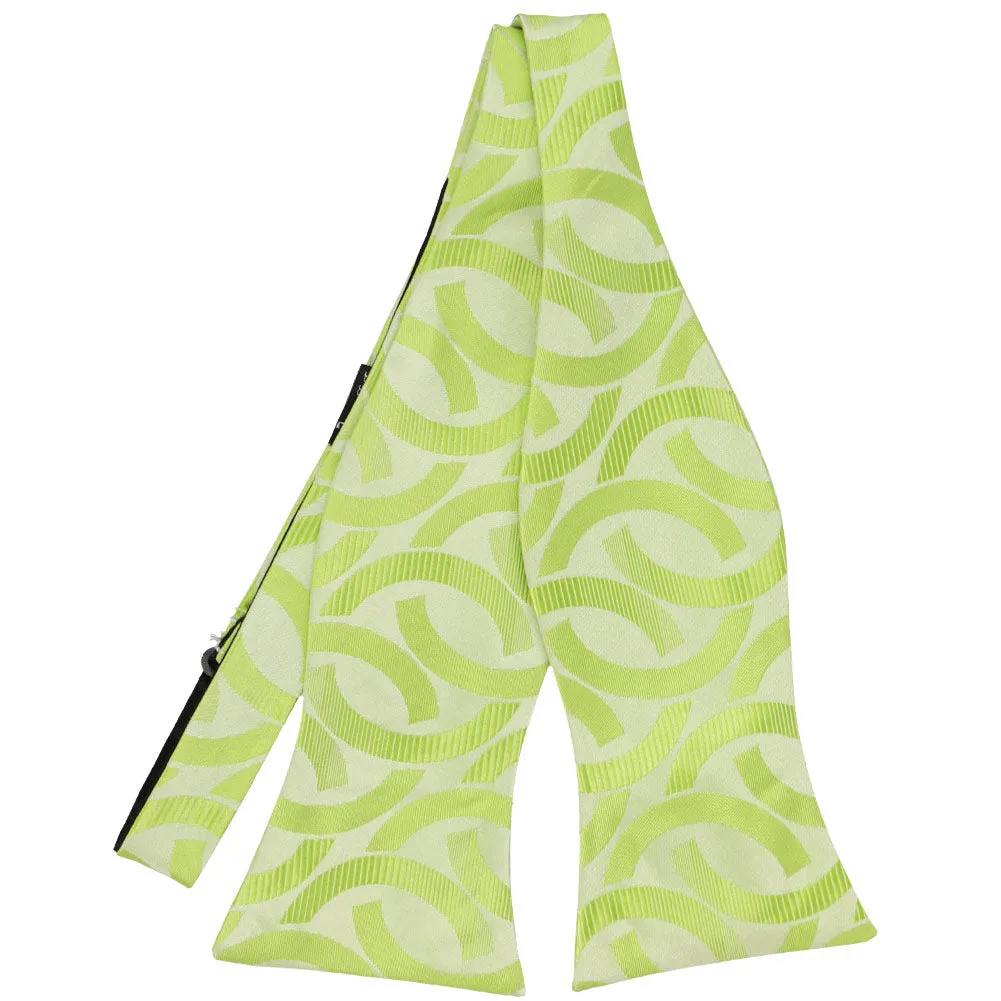 Apple Green Kay Link Pattern Self-Tie Bow Tie sold by TieMart