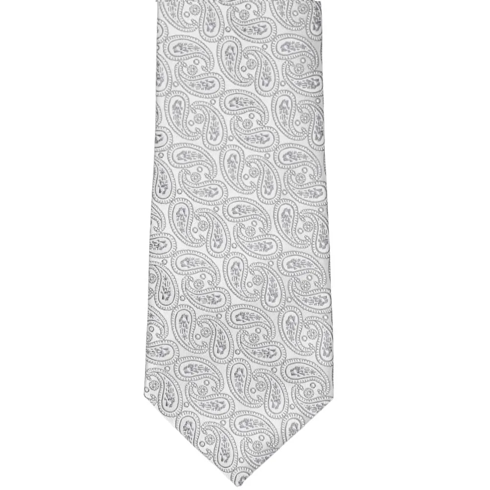 Pale Silver Darlene Paisley Necktie sold by TieMart product image thumbnail 2