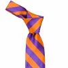 Purple and Orange Striped Tie sold by TieMart