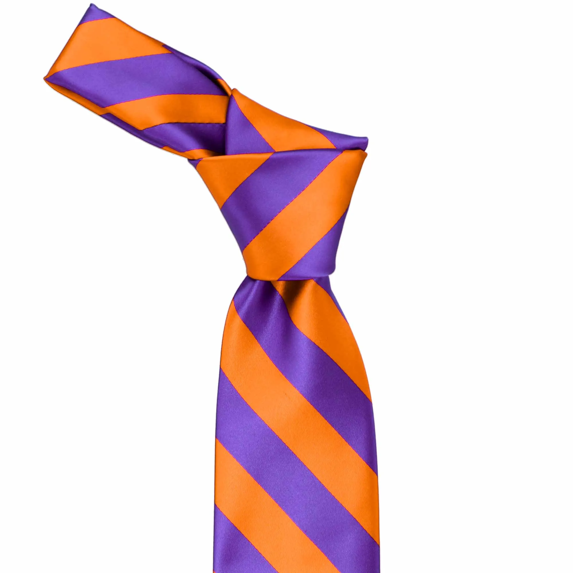 Purple and Orange Striped Tie sold by TieMart product image thumbnail 2