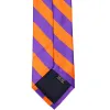 Purple and Orange Striped Tie sold by TieMart