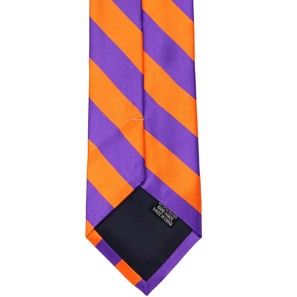 Purple and Orange Striped Tie sold by TieMart product image thumbnail 5