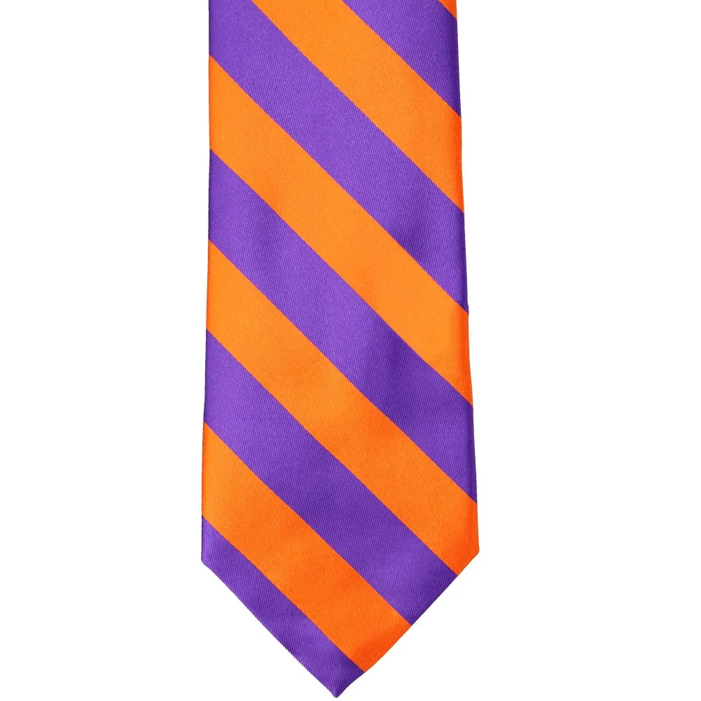 Purple and Orange Striped Tie sold by TieMart product image thumbnail 3