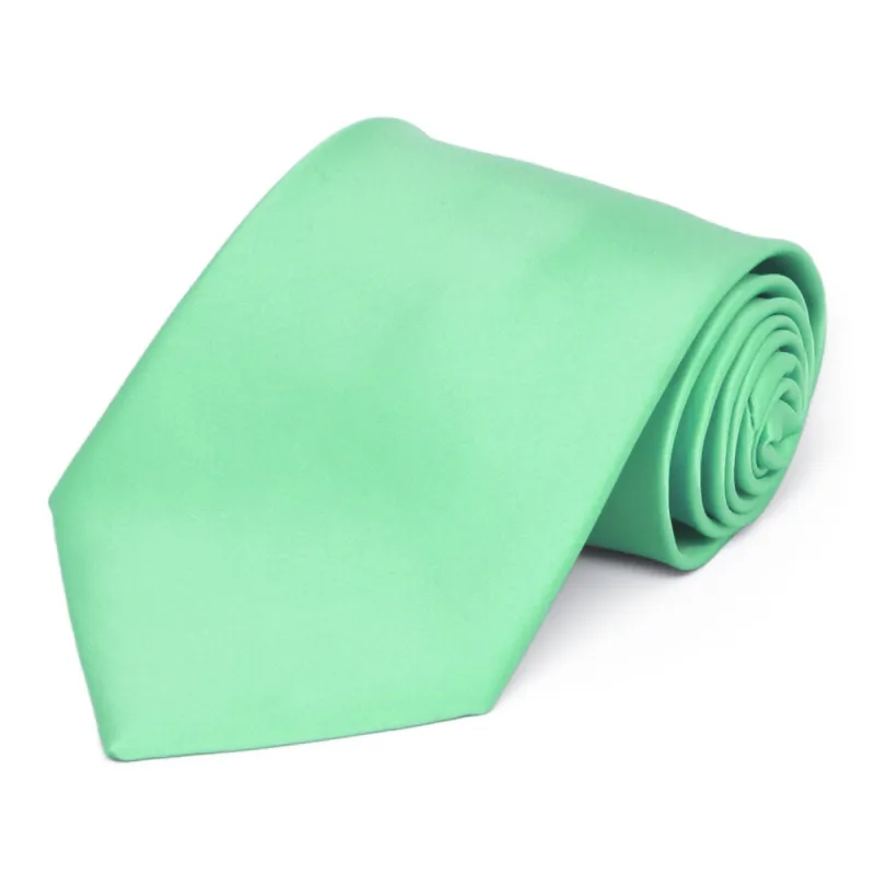Bright Mint Premium Extra Long Solid Color Necktie sold by TieMart