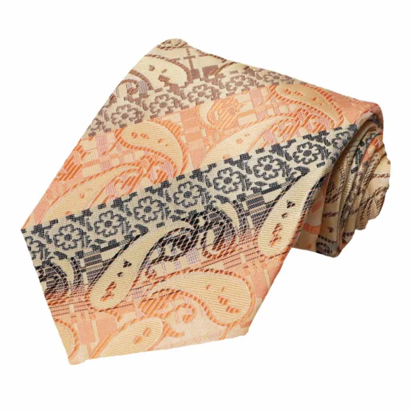 Orange Vernon Paisley Necktie sold by TieMart