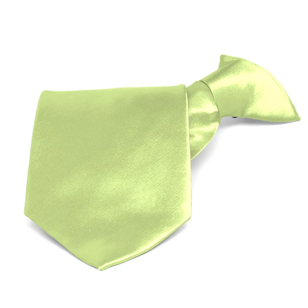 Lime Green Solid Color Clip-On Tie sold by TieMart