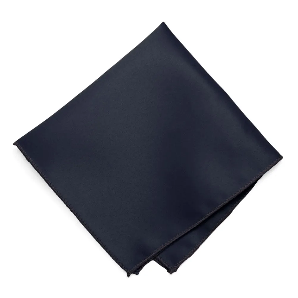 Dark Navy Blue Solid Color Pocket Square sold by TieMart