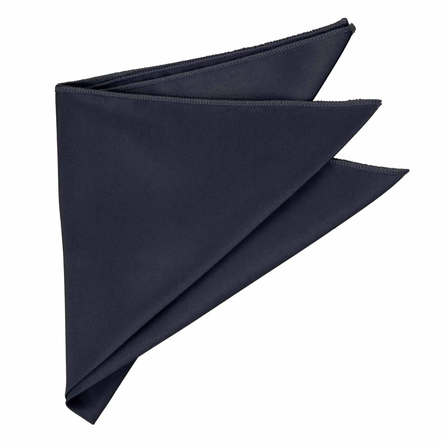 Dark Navy Blue Solid Color Pocket Square sold by TieMart product image thumbnail 3