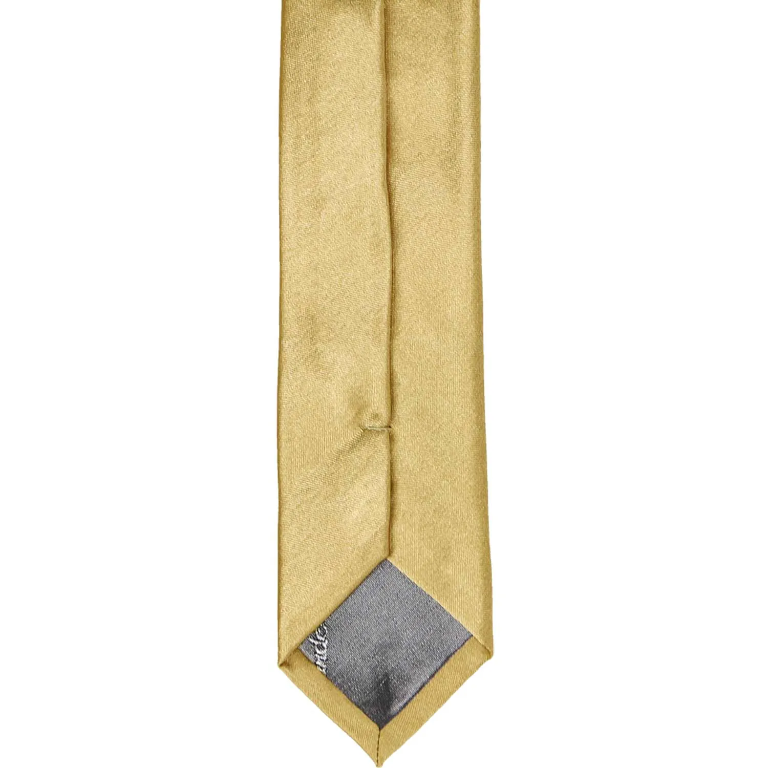 Pale Gold Skinny Solid Color Necktie, 2" Width sold by TieMart product image thumbnail 4