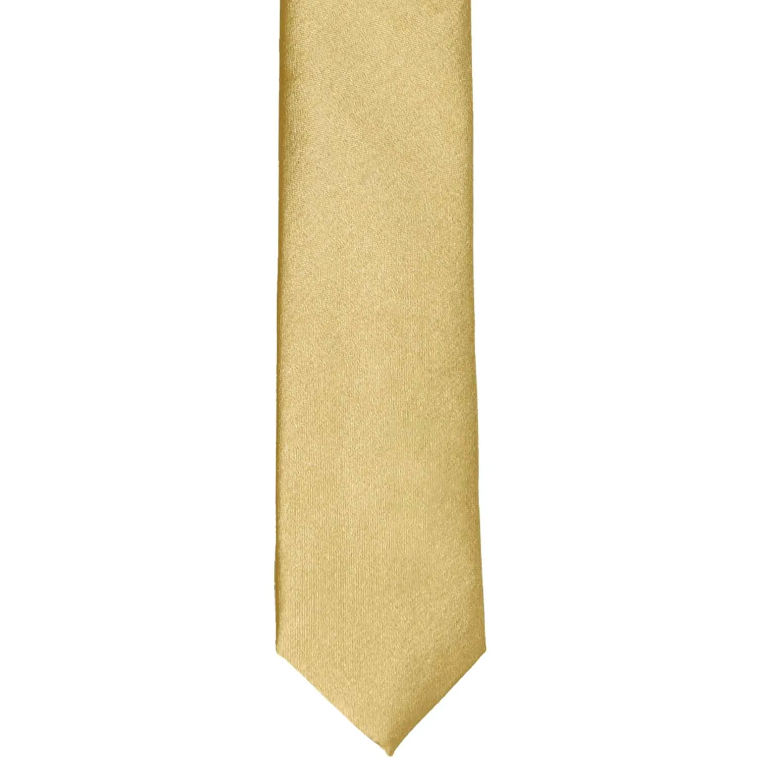 Pale Gold Skinny Solid Color Necktie, 2" Width sold by TieMart product image thumbnail 2