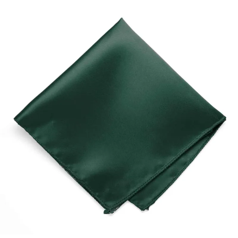 Hunter Green Solid Color Pocket Square sold by TieMart