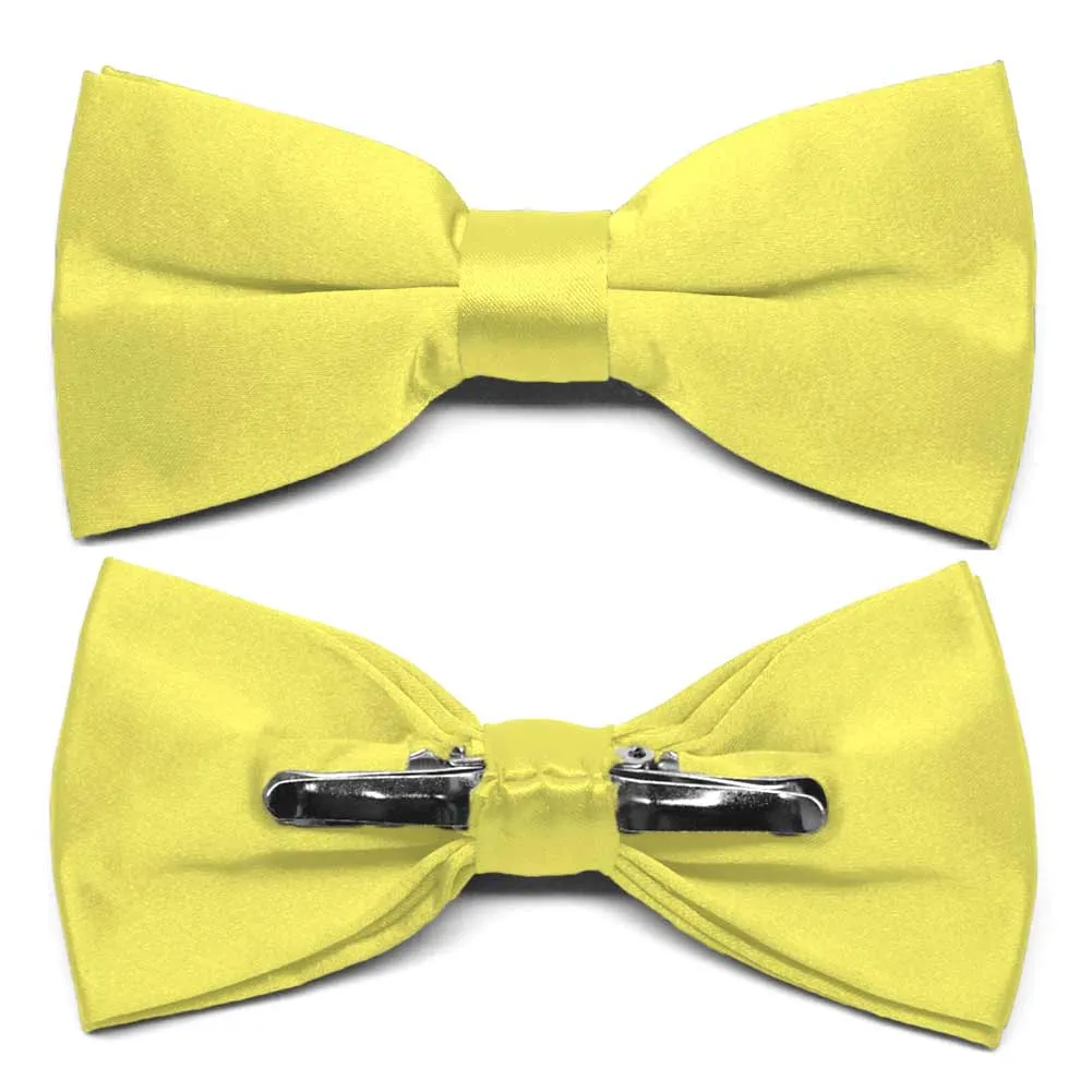 Daffodil Yellow Clip-On Bow Tie sold by TieMart
