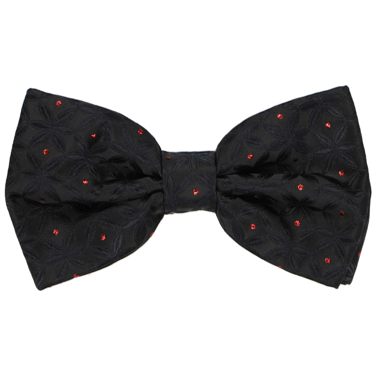 Black and Red Coronado Floral Bow Tie sold by TieMart