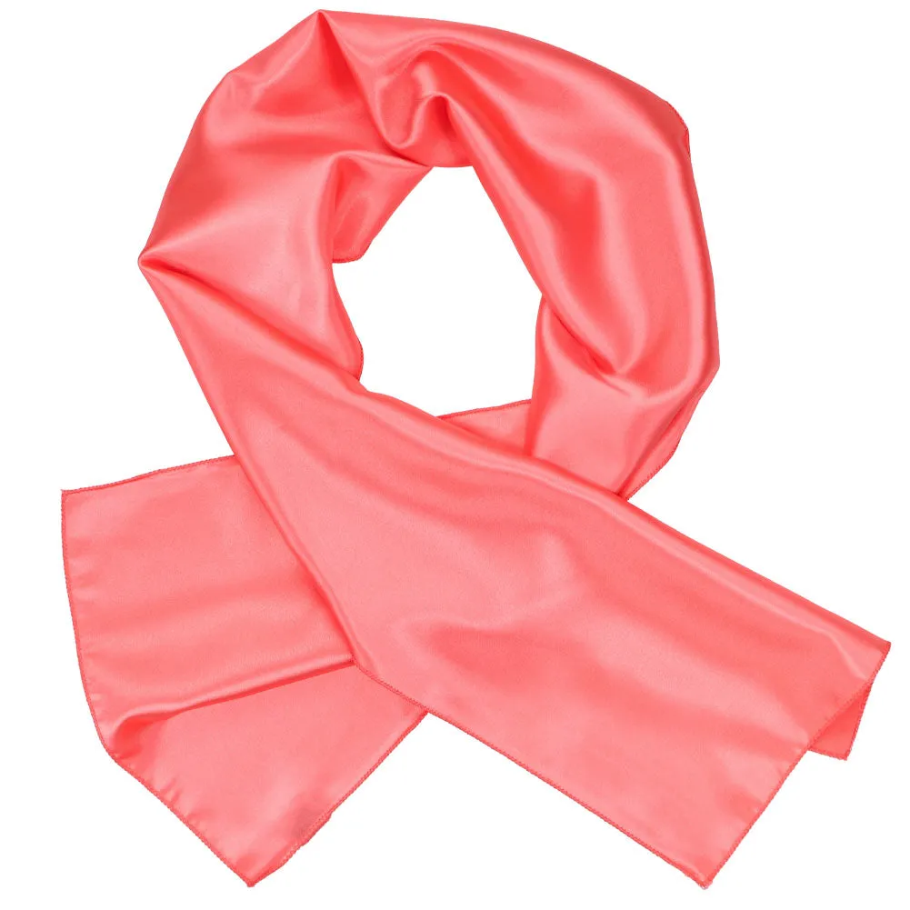 Coral Solid Color Scarf sold by TieMart product image thumbnail 2