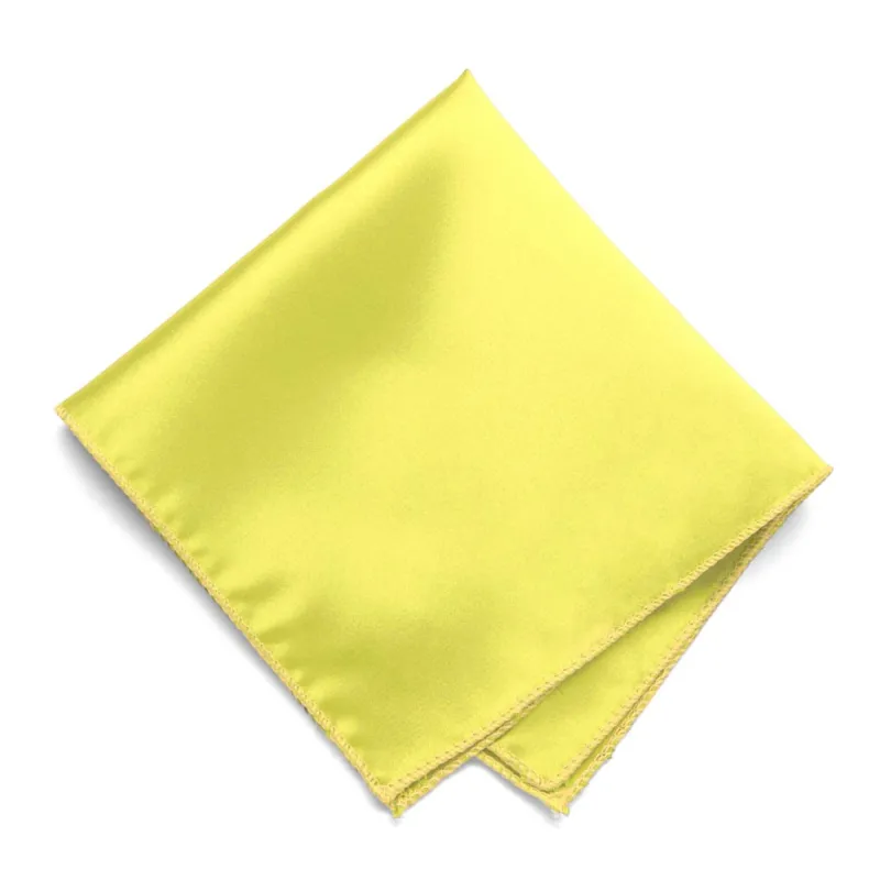 Daffodil Yellow Solid Color Pocket Square sold by TieMart