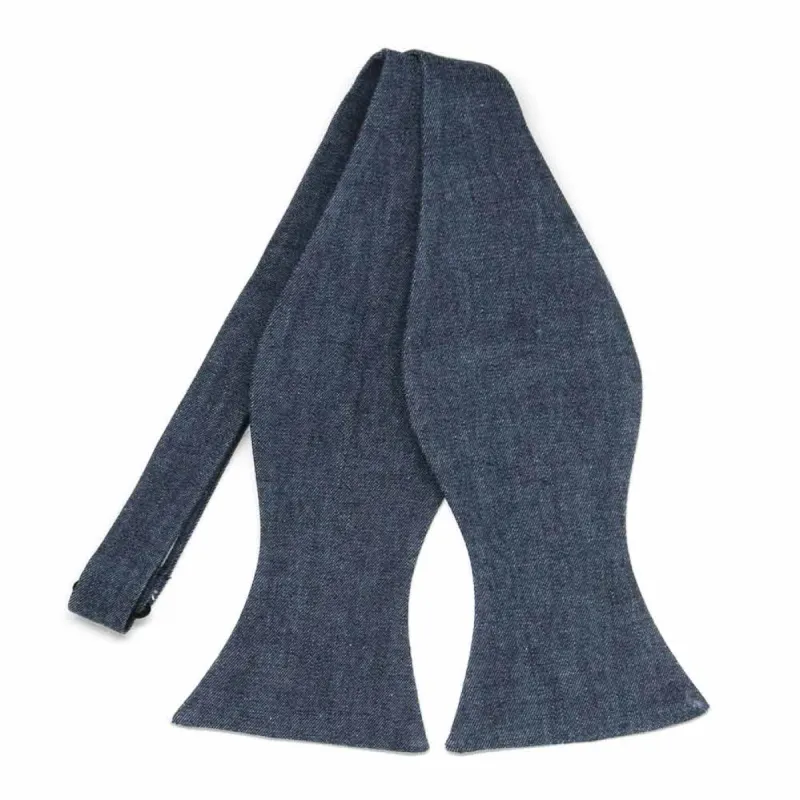 Denim Self-Tie Bow Tie sold by TieMart