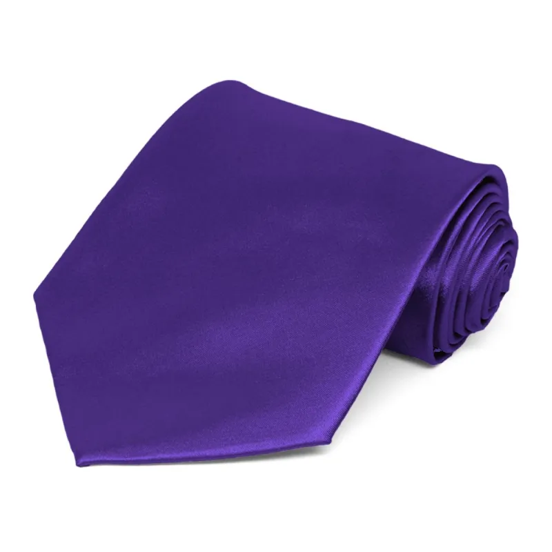 Amethyst Purple Extra Long Solid Color Necktie sold by TieMart
