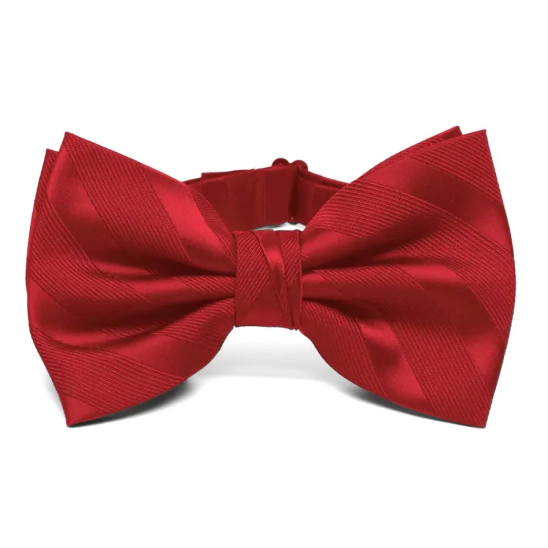Red Elite Striped Bow Tie sold by TieMart