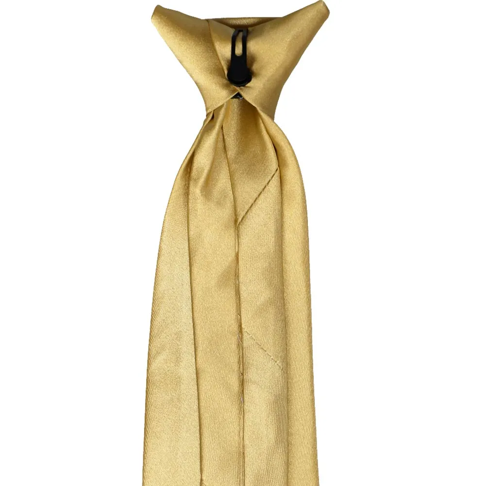 Pale Gold Solid Color Clip-On Tie sold by TieMart product image thumbnail 4