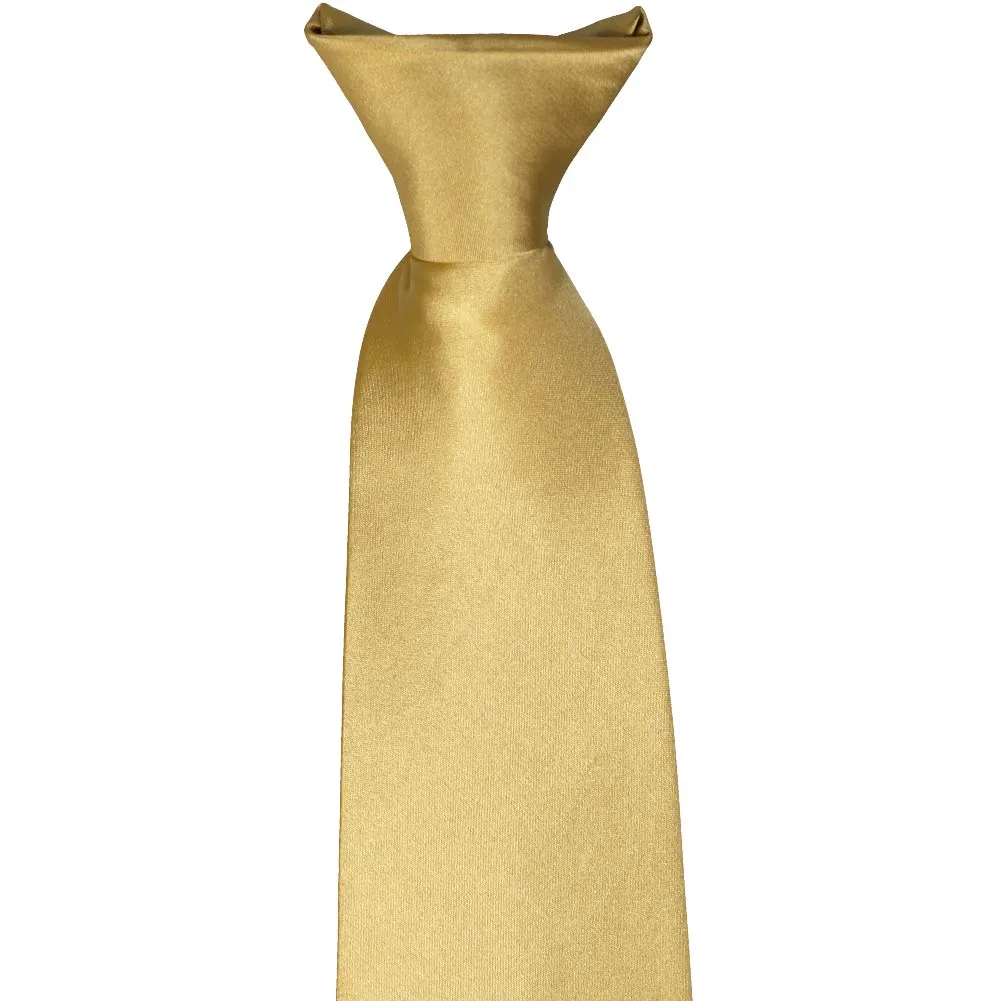 Pale Gold Solid Color Clip-On Tie sold by TieMart product image thumbnail 2