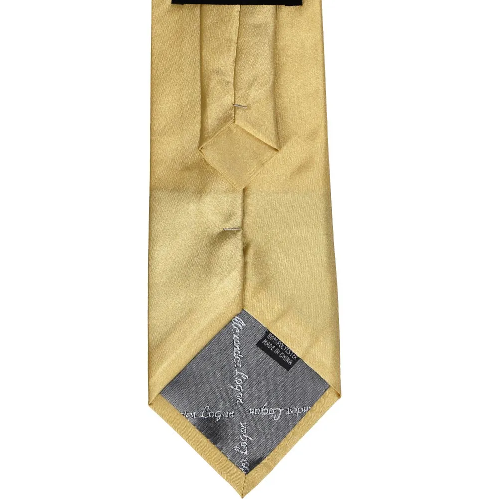 Pale Gold Solid Color Clip-On Tie sold by TieMart product image thumbnail 5