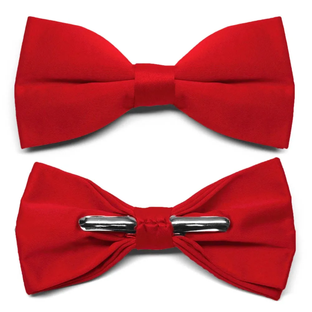 Red Clip-On Bow Tie sold by TieMart