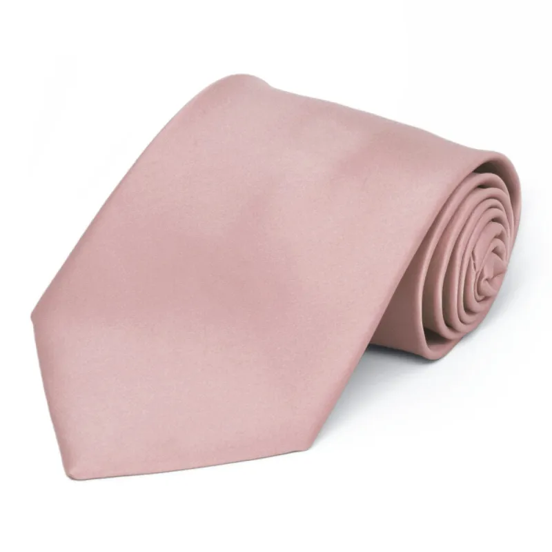 Mauve Premium Extra Long Solid Color Necktie sold by TieMart