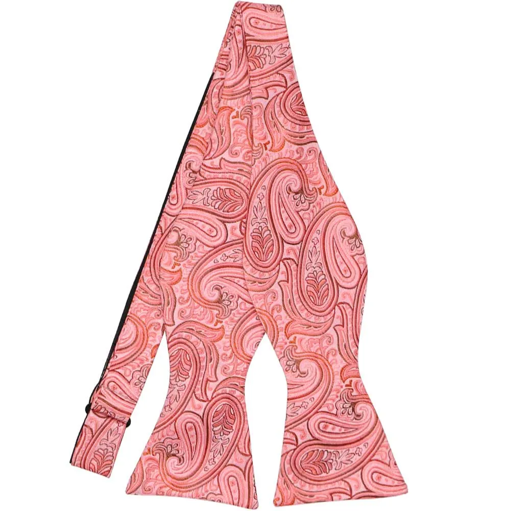 Coral Rushmore Paisley Self-Tie Bow Tie sold by TieMart