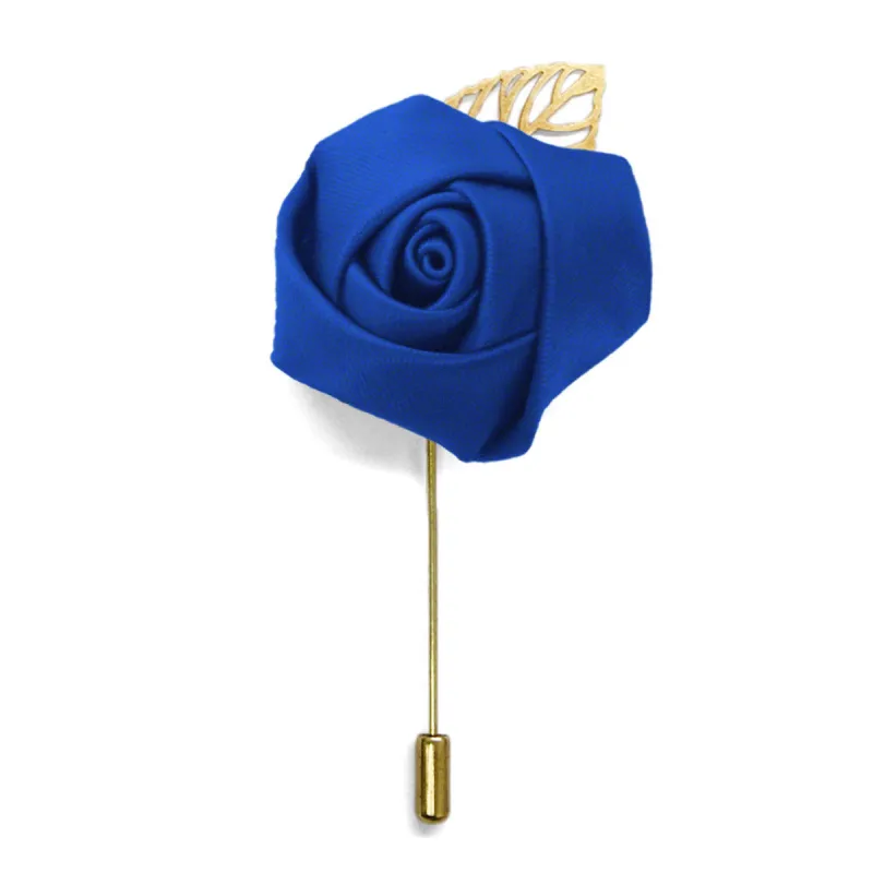 Horizon Blue Premium Flower Lapel Pin sold by TieMart