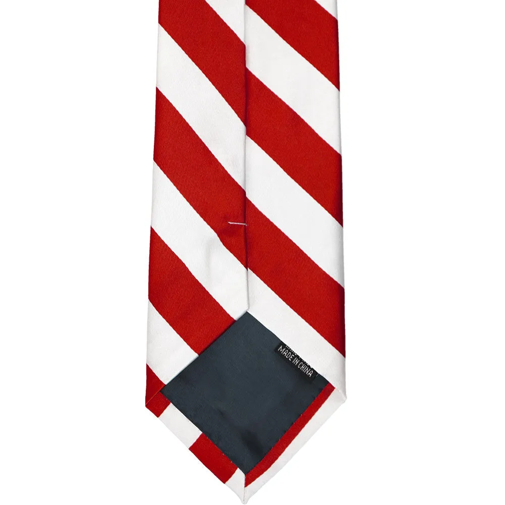 Red and White Striped Tie sold by TieMart product image thumbnail 5