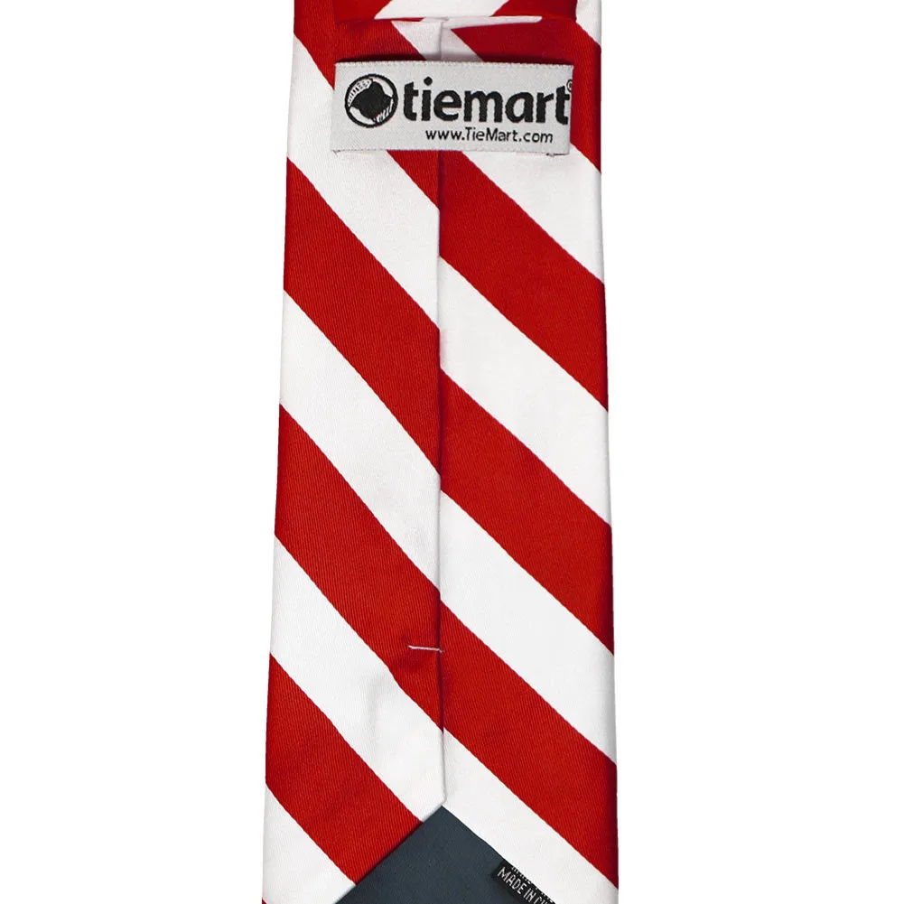 Red and White Striped Tie sold by TieMart product image thumbnail 4