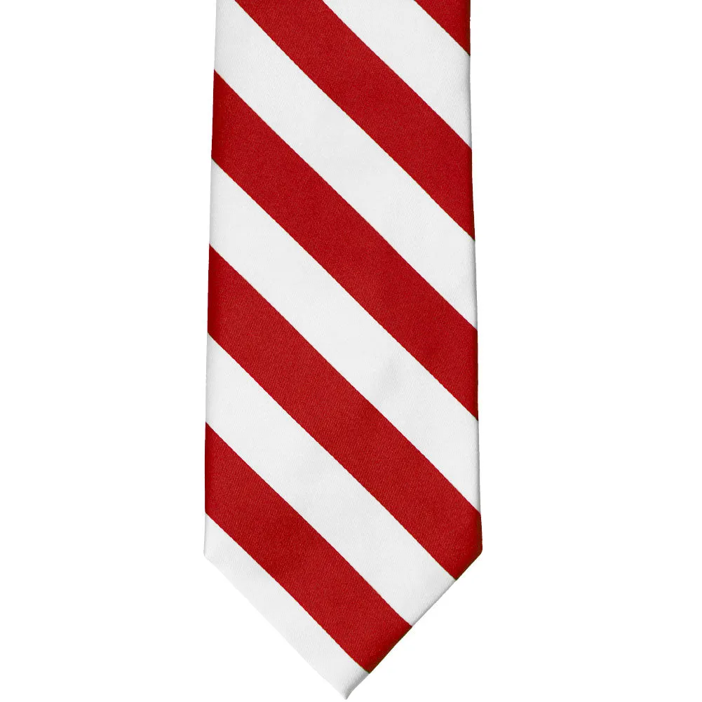 Red and White Striped Tie sold by TieMart product image thumbnail 3