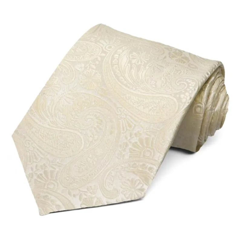 Pearl Brookstone Paisley Extra Long Necktie sold by TieMart
