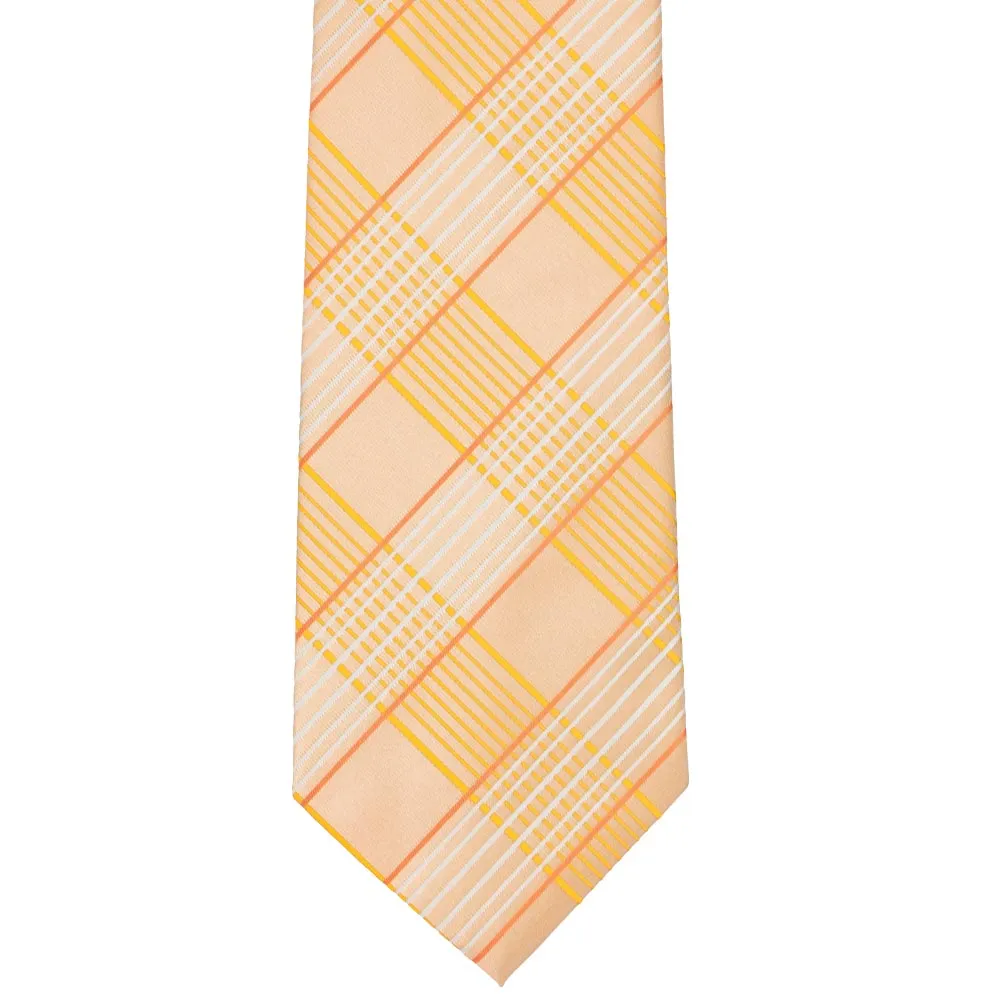 Apricot Jeffrey Plaid Extra Long Necktie sold by TieMart product image thumbnail 2