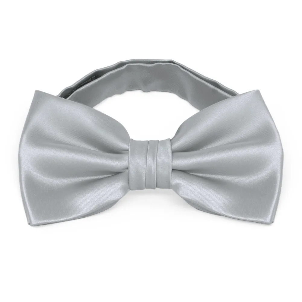 Light Silver Premium Bow Tie sold by TieMart
