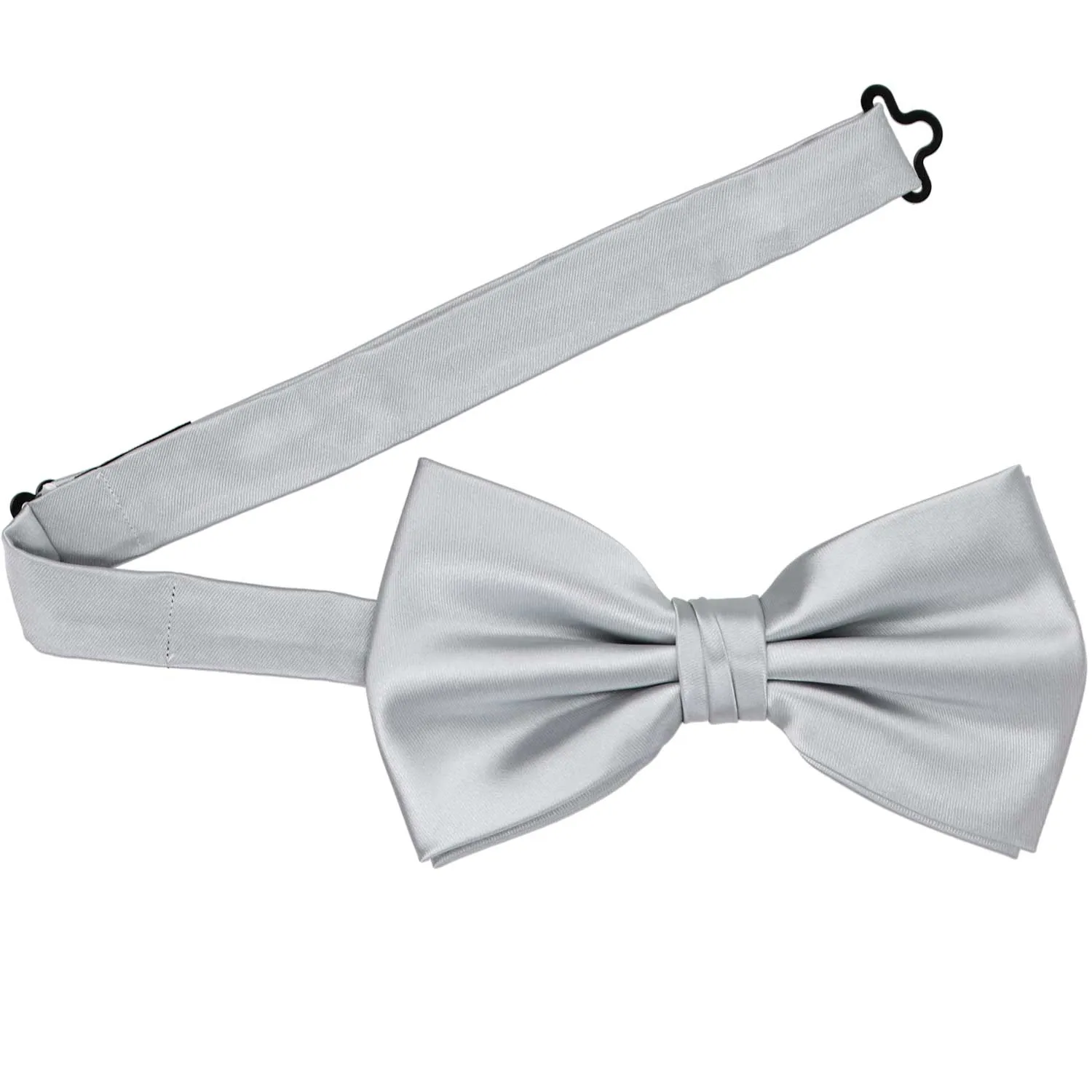 Light Silver Premium Bow Tie sold by TieMart product image thumbnail 3