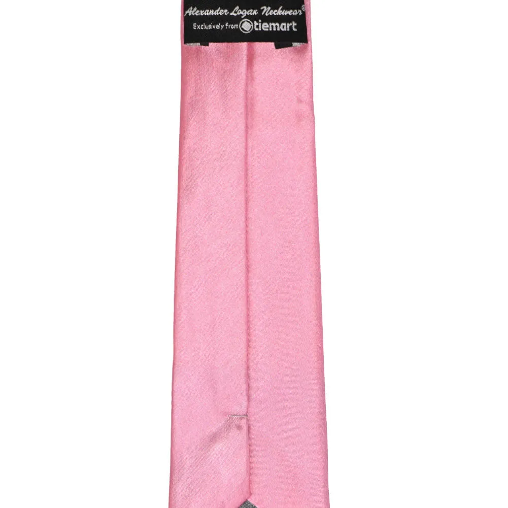 Bright Pink Slim Solid Color Necktie, 2.5" Width sold by TieMart product image thumbnail 3