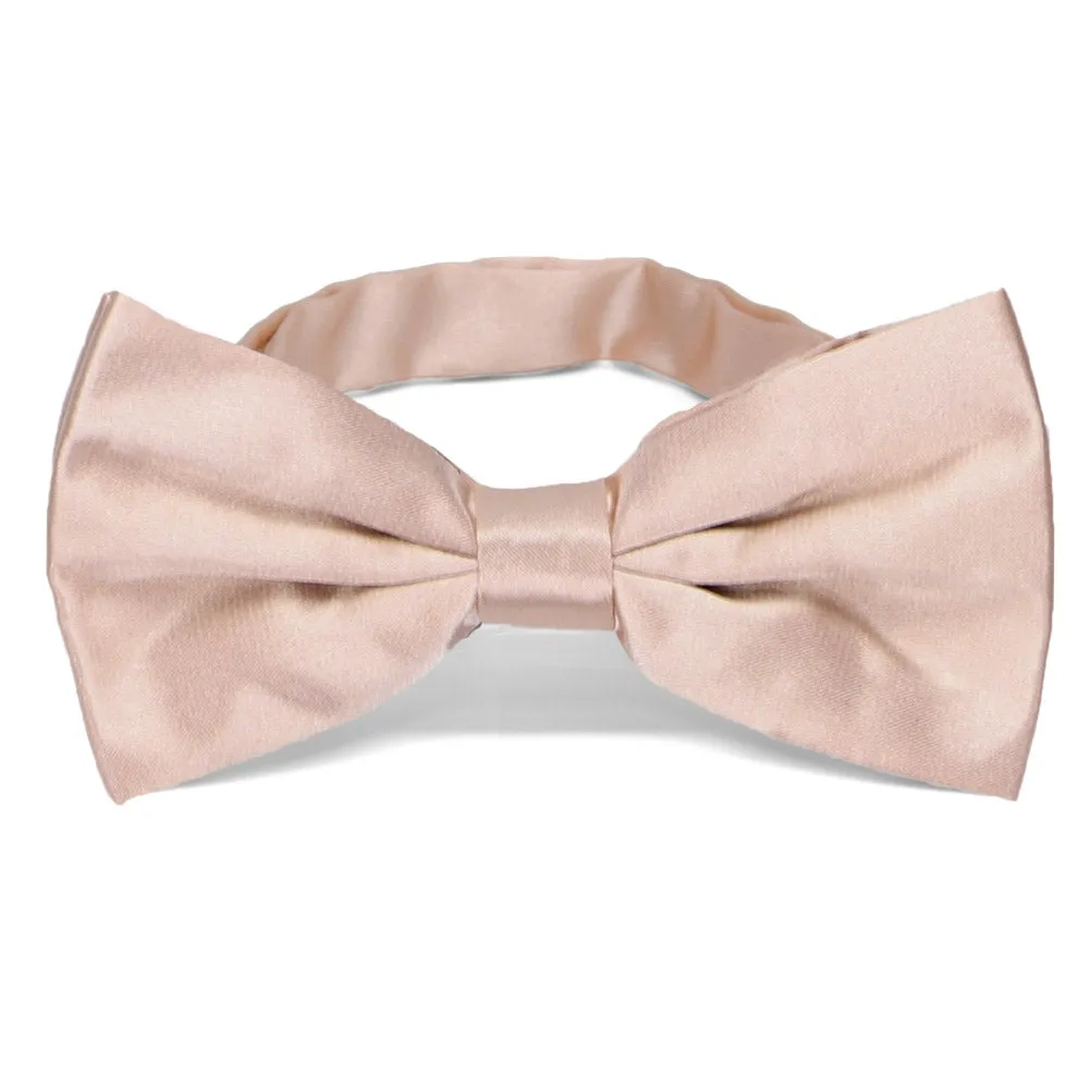 Blush Pink Large Band Collar Bow Tie sold by TieMart