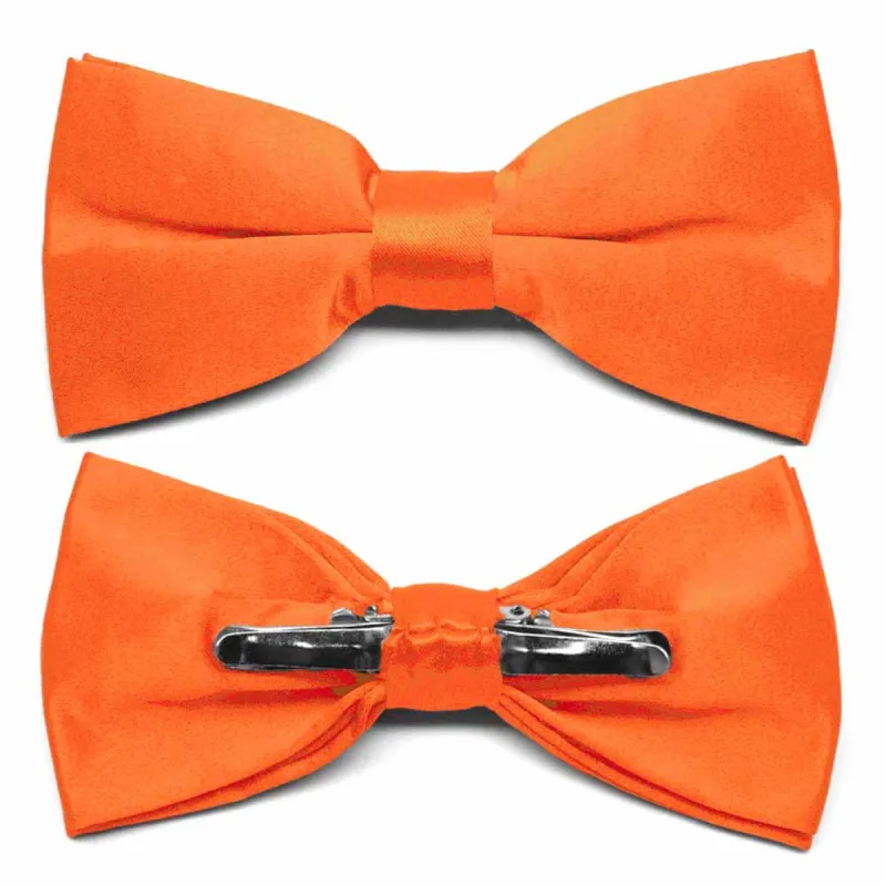 Neon Orange Clip-On Bow Tie sold by TieMart