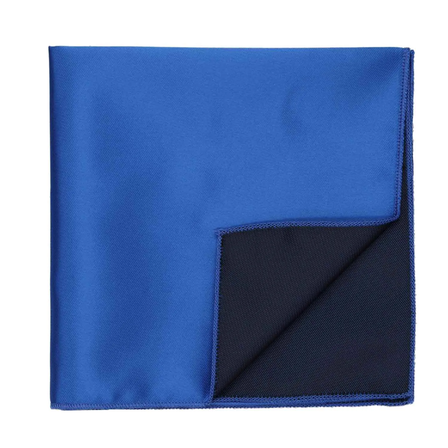 Royal Blue Solid Color Pocket Square sold by TieMart product image thumbnail 2