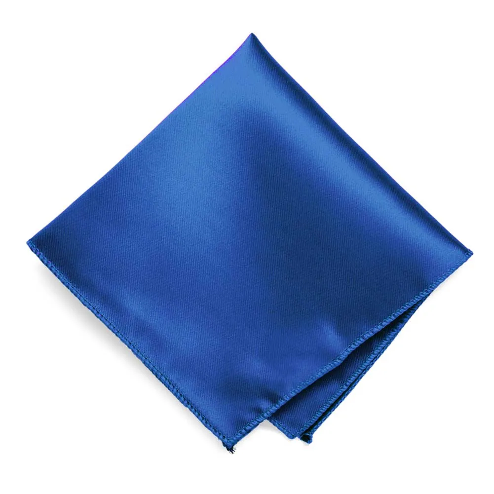 Royal Blue Solid Color Pocket Square sold by TieMart